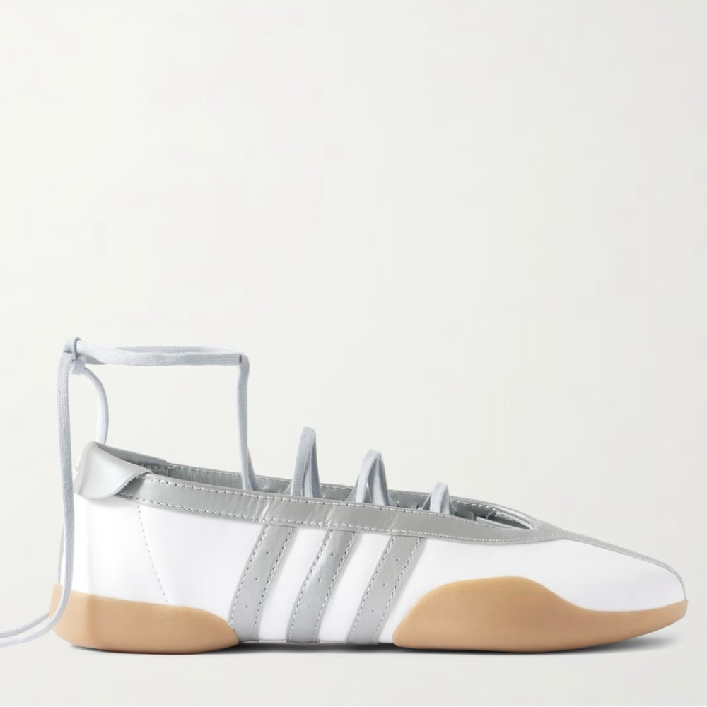 Adidas Mei Taekwondo Ballet Flat in White & Silver - Women’s Size 8